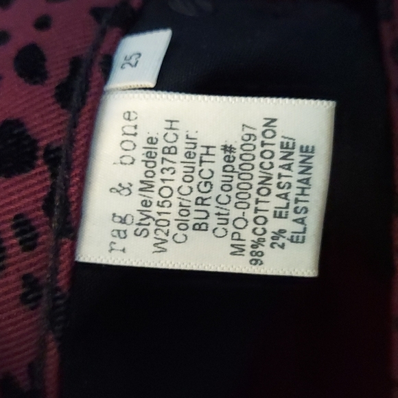 Rag & Bone Hana Hi-Rise Cropped Cheetah Print Jeans Size 25 - Picture 7 of 9